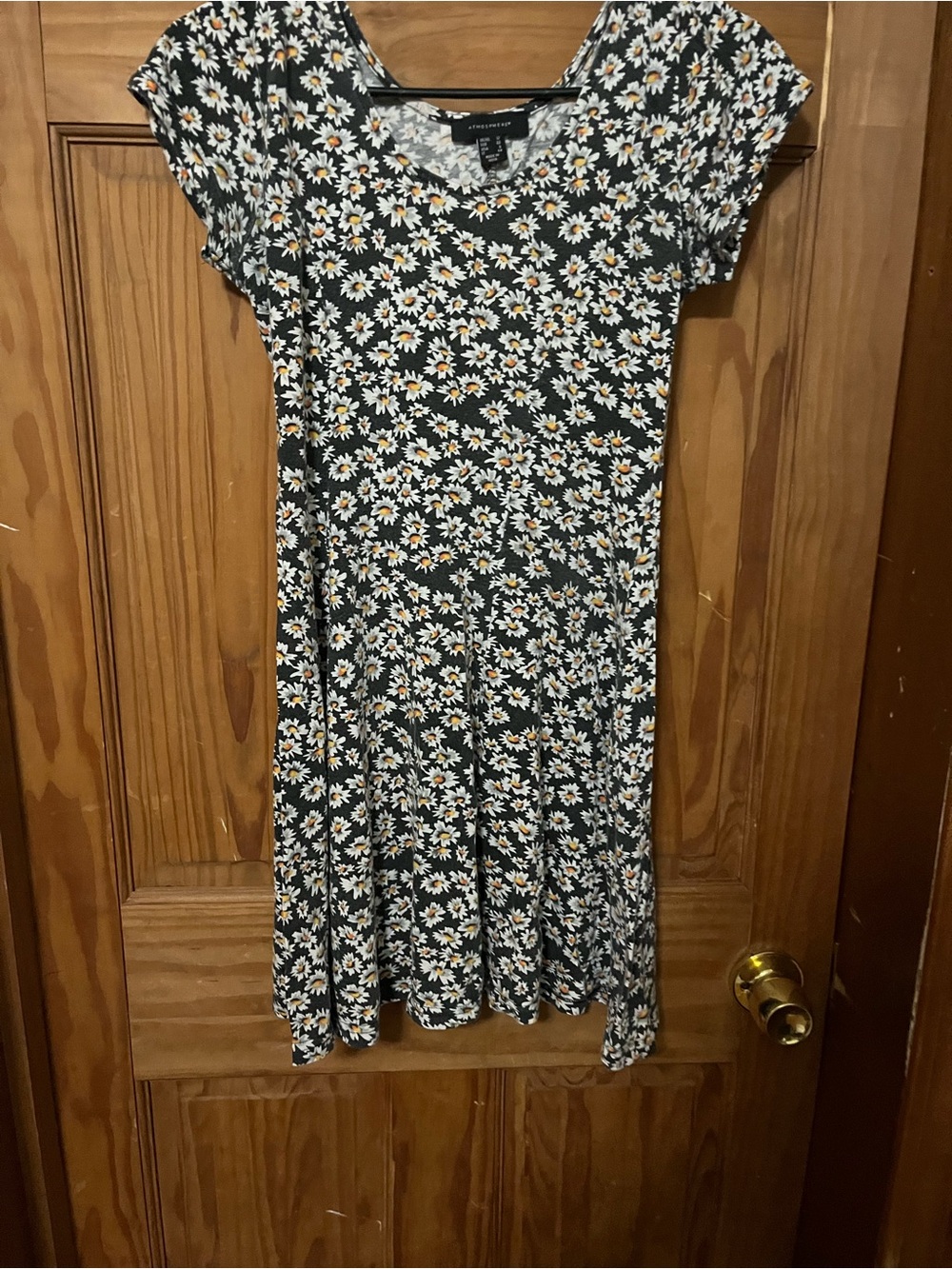 Atmosphere Black Daisy Print Tee Dress